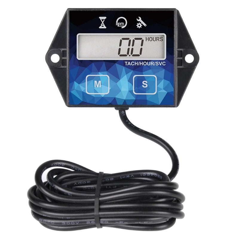 Runleader Small Engine Hour Meter, Digital Tachometer, Maintenance Reminder, Battery Replaceable, User Shutdown, Use for ZTR Lawn Mower Tractor Generator Marine Outboard ATV (HM011F) - Image 1